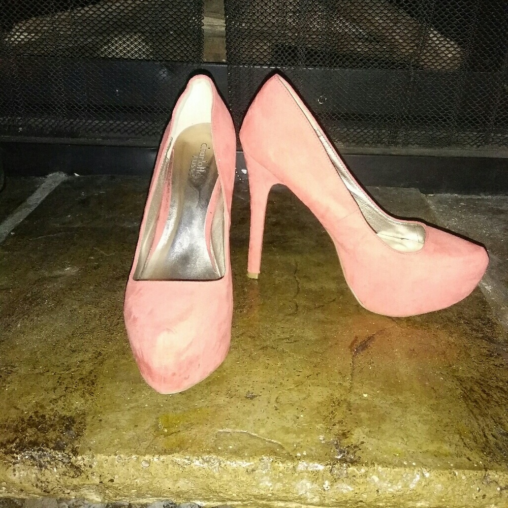 Fuchsia colored high heels